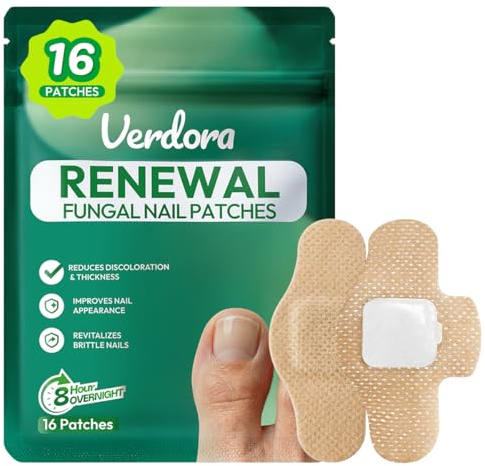 VERDORA Renewal Fungal Nail Patches, 16 Pcs Fungus Treatment Extra Strength Overnight Nail Care, 8-Hour Moisturizing & Nourishing, for Healthy Appearance, Men & Women