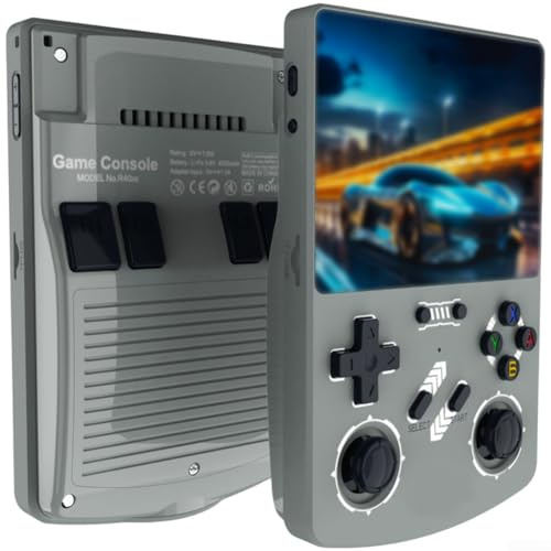 Console di gioco retrò, R40XX 128 GB, dispositivo di gioco portatile con schermo HD da 4,2 pollici per Linux, emulatore arcade per due giocatori, divertimento portatile di gioco (grigio)