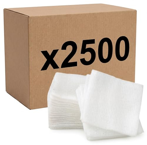 KMINA Gasas de Algodón No Estériles 10x10 cm 13 Hilos (2500 uds)