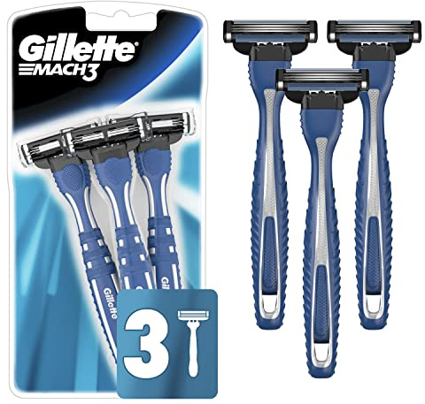 Gillette Mach3 Men's Disposable Razors, 3 Count