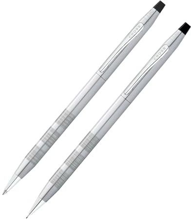 CROSS Classic Century Satin Chrome Ballpoint Pen/0.5Mm Pencil Set