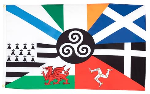 AZ FLAG - Drapeau Celtique multi - 90x60 cm - Drapeau Celte - Pays Celtes 100% Polyester Avec Oeillets Métalliques Intégrés - Pavillon 50 g