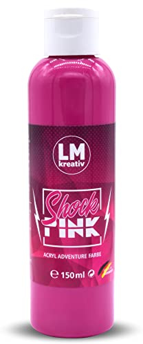 LM-Kreativ Acrylfarbe 150 ml - Pink - Hochdeckende Acryl-Farbe, die perfekt für Künstler und Hobbymaler geeignet ist. Bestens geeignet als Holzfarbe oder zum Bemalen von Papier & Leinwand