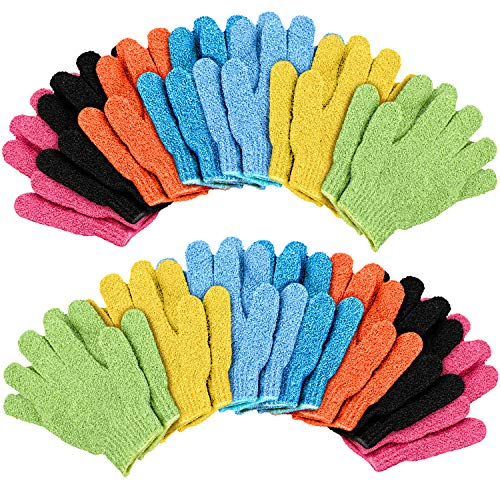 Duufin 14 Paare Body Scrubbing Handschuh 7 Farben Peeling-handschuhe Entfernen Abgestorbene Hautschüppchen für Erwachsene und Teenager