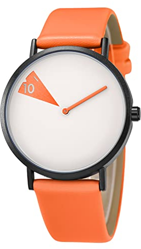 SHENGKE Creative Watch Ultra-Thin Strap Casual Fashion Quartz Minimalist Watch Orange