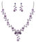 Clearine Women's Wedding Jewellery Set Leaf Cluster Flower Crystal Pendant Necklace Dangle Earrings for Bridal Brides Purple Silver-Tone