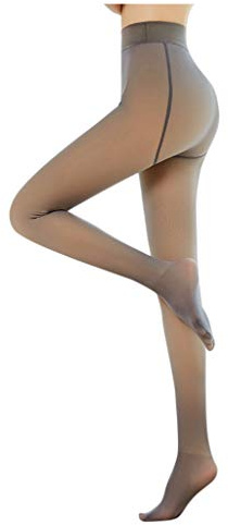 riou Medias Térmicas Transparentes para Mujer Elásticos Grueso Calietes Pantalones Pantalones Largas Térmica Thick Warm Fleece Pants Talla Grande Push Up Pantimedias de Lana 25-10 ℃