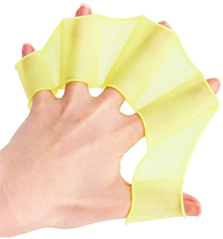 YdseozOA 2 Paar Silikon-Schwimmhandpaddel, Froschhand, Schwimmhäute, Schwimmhäute, Froschklaue, Surfpaddel, Wasserschwimmtraining – Grün (M+L)