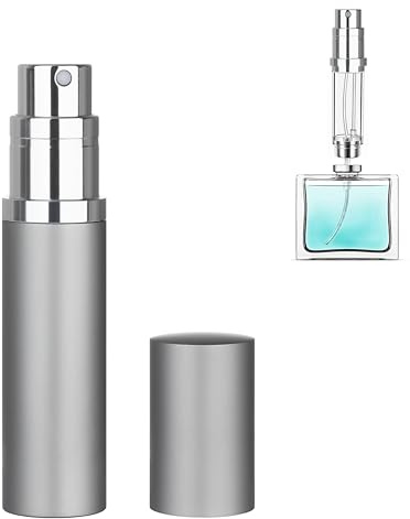 Qavhun Refillable Perfume Atomizer Travel Bottle 5ml Leakproof Luxury Travel Perfume Refillable Bottle, Portable Fragrance Atomiser (Gray)