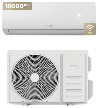 Aire acondicionado Split 4500 Frigorias, EVVO CLIMA refrigeración y calefacción, WIFI, Motor inverter, bomba de calor, clase A++/A+, deshumidificador, R32 (18.000 BTU)