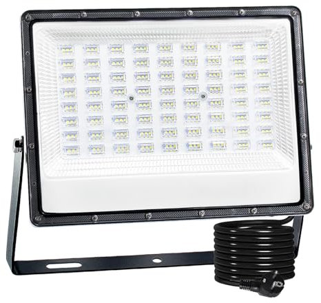 CREATESTAR Faretto Led da Esterno 150W, 15000LM Faretti Led Esterni 6500K luce bianca fredda, IP66 Impermeabile Faro Led Esterno per magazzino, garage, giardino, cortile, parcheggio, campo sportivo