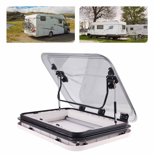 RV Roof Vent, Skylight Roof Window for Motorhome, Caravan & Camper - Durable Roof Hatch with LED Lighting, Ideal for Ventilation and Natural Light