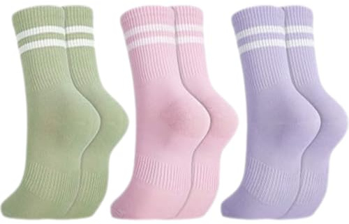 VONJUMA 3 Pares Calcetines De Tenis Para Niñas Calcetines Deportivos De Tenis Algodón Orgánico Calcetines Deportivos Para Niñas Para Tenis Correr Adolescentes