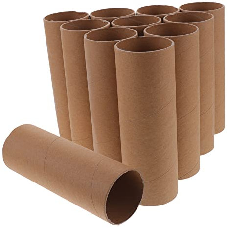 OFFIGAM 12 Stück Braune Papierrollen Papprohre 5,2x15cm Selbstgemacht Bastelrollen Für Kinder Kreative Handwerksmaterialien Kindergarten Einsatz