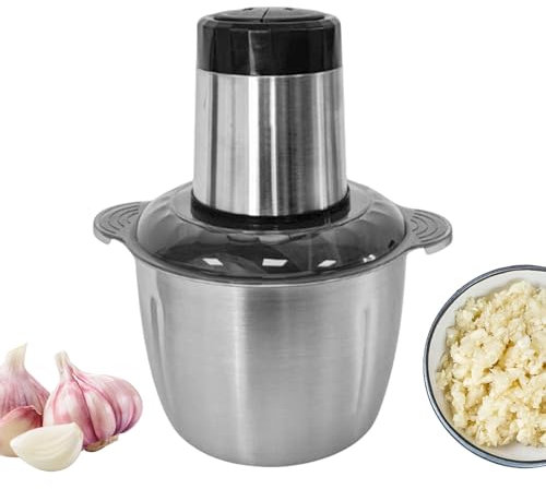 Bkljkf Picadora De Carne | Triturador De Ajo Eléctrico,Procesador De Alimentos Compacto Multifunción De Acero Inoxidable 2L Para Picar Cocinar Hamburguesas Cebollas Y Comidas Caseras