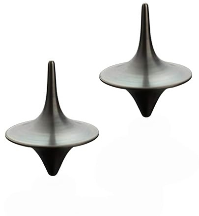 Lot de 2 toupies précises, toupie portable de précision en métal, gyroscope de bureau exquis, totem vintage en alliage de zinc