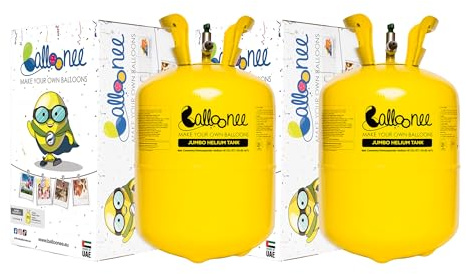Balloonee Jumbo Juego de helio desechable para fiestas, depósito de gas para aprox. 100, 150 y 200 globos, 400 L para globos de aluminio y látex, ideal para cumpleaños, bodas y decoración de eventos