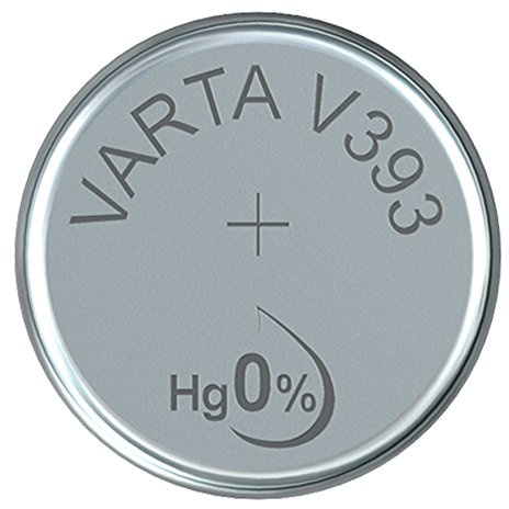 Varta Pila de botón 14501393 de óxido de Plata (V393, 1 Unidad), Color Plateado