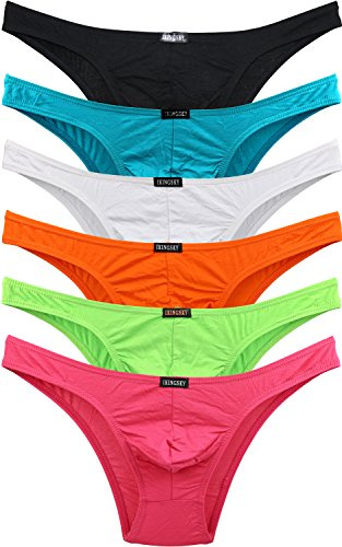 iKingsky Micro Slip en Modal Homme Taille Basse en Coupe Bikini sous-vêtements pour Homme (L, Pack de 6)