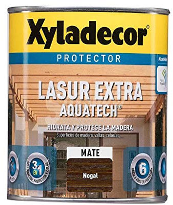 Xyladecor 250 Lasur Extra Mate Aquatech, Para madera Nogal, 750 ml