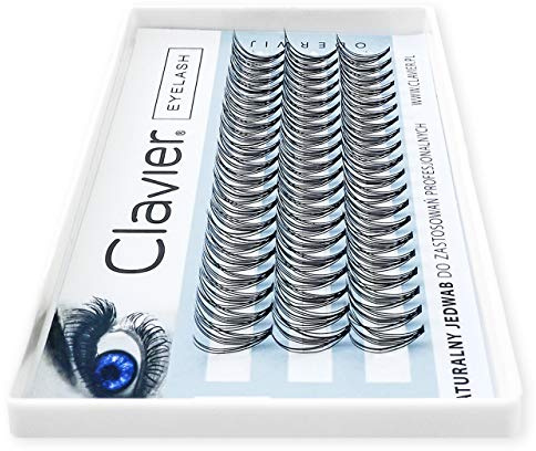 Clavier tuftade ögonfransar Konstgjorda ögonfransar i tuffar C-Curl Classic | Äkta ögonfransar av siden i en tuft | Olika längder från 8 till 14 mm | Naturligt ute efter en multidimensionell effekt