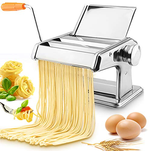 Máquina para hacer pasta, cortador manual de fideos con rodillos de acero ajustables para cocina para restaurante