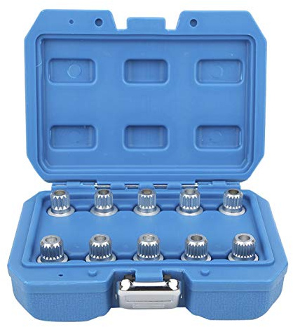 Set di chiavi a bussola per dadi della ruota, 10 pezzi Kit antifurto per l'installazione del kit di rimozione del dado dell'aletta di bloccaggio della ruota