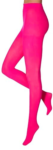 krautwear Dam flickor strumpbyxor 60 denier karneval karneval sport neonfärger, Neonrosa, L-XL