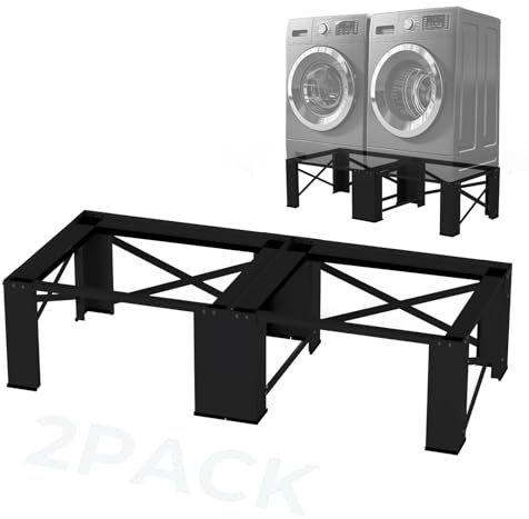 Matalde 28 Washer and Dryer Pedestals Set of 2,Laundry Pedestal for Washer and Dryer, Alloy Steel Washing Machine Stand Raiser, Washer and Dryer Stand 12.6'' Height Black