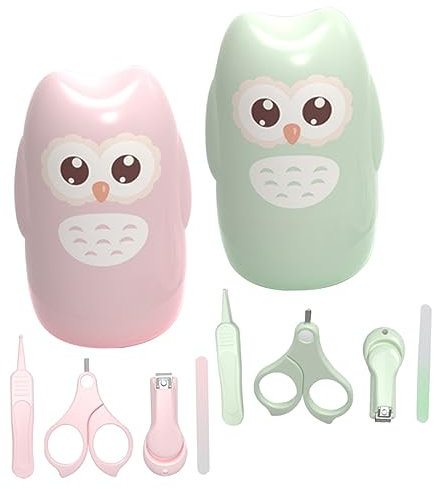 BESTonZON 2sätze Nagelschere Für Junge Mädchen Nagelknipser Für Kleinkinder Nagelfeile Für Neugeborene Pinzette Für Junge Mädchen Aufbewahrungskoffer in Eulenform