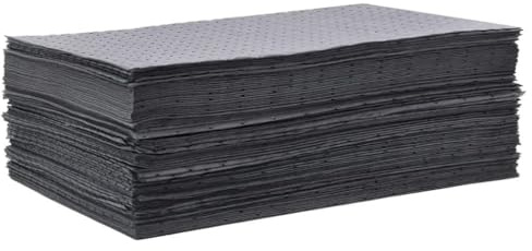 vidaXL Tampons absorbants d'huile 25 pcs gris 40x50 cm, tampons absorbants d'huile en polypropylène, tapis absorbants d'huile, tampons de contrôle des déversements