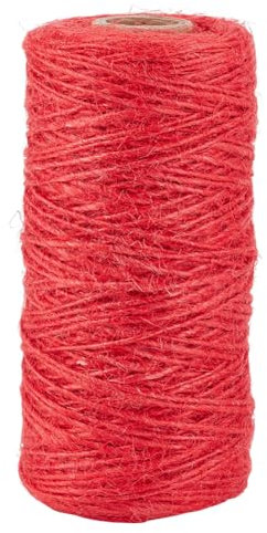 SOFPLATE Cordón de Macramé Rojo de 100 m/328 pies Y 1mm Hilo Fino de Cáñamo Cuerda de Yute Natural para Colgar Hecho A Mano para Envolver Regalos de Jardín Manualidades Decoración