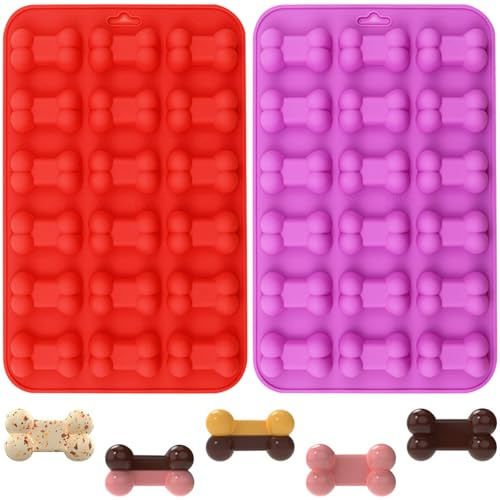 YXHZVON Moules à Chocolat en Silicone, 2 Pièces Moule en Silicone Pour Os de Chien, Moule Cake Factory Pour Chocolat, Glaçons, Bonbons, Gelée