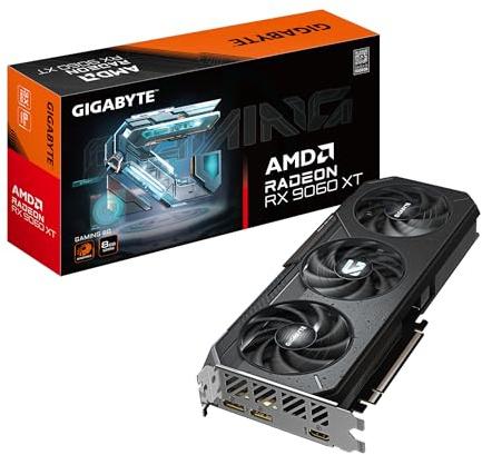 GIGABYTE Radeon RX 9060 XT Gaming 8G Graphics Card, PCIe 5.0, 8GB GDDR6, GV-R9060XTGAMING-8GD Video Card
