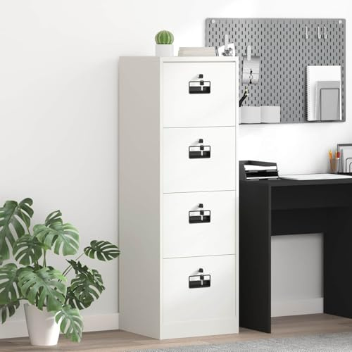 INLIFE Cabinet de Dossier Noir 44 x 50 x 106.5 cm Acier Laminé à Froid-891616