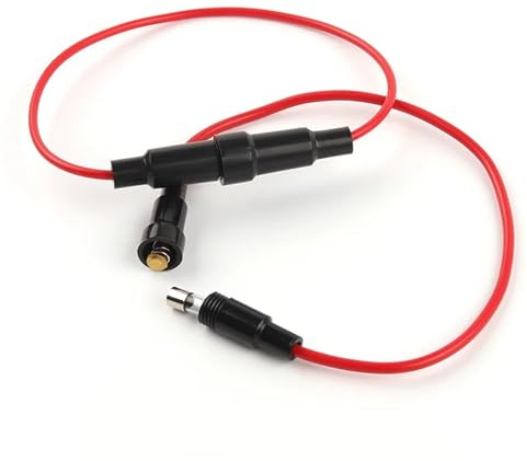 Inline-säkringshållare, koppartrådkomponenter 5 x 20 mm, 10 A, 220 V, säkerhetsbältesledning, full remsfjäder, 5 stycken (8)