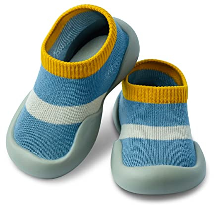 Dookeh Baby Sock Shoes (A2-Blue, 6-9 Months, EU Size 18, Factory Size_Printed on Shoes 18/19)