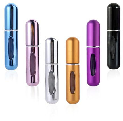 CFSVVD 6 Stück Parfum Zerstäuber für Unterwegs, Parfüm Abfüller, Mini Parfümzerstäuber Portable Sprühflaschenachfüllbar Perfume Sprühflaschen Mit Fenster für Handtasche Reisen Ferien