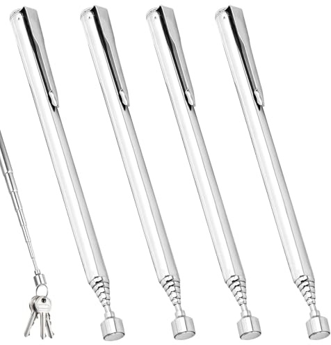 Gjinxi 4PCS Magnetic Pickup Tool, 3 LB Telescoping Magnet Sticks 25 Inch Extendable Grabber Reacher Tools, Magnets Wand Retrieval Tool for Mechanics, Automotive, DIY, Gifts for Men, Dad, Husband
