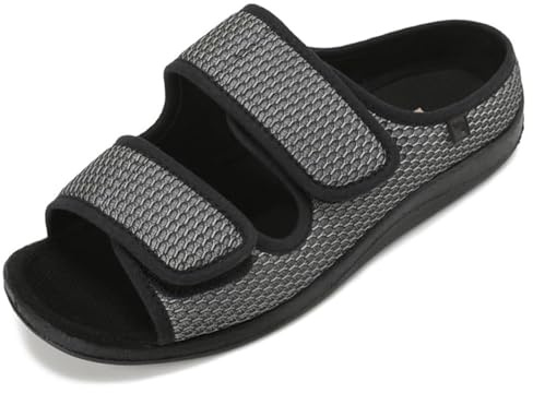 Generisch Sandalen Klettschuhe Extra wide diabetic shoes, geschwollene Füße, Diabetiker Hausschuhe, extra breite Passform, lose Einlage Hausschuhe.