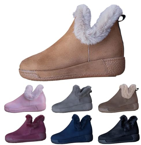 Stivali Donna Invernali con Tacco Basso Tronchetti Biker Scarpe Flamenco Gomma Pioggia da Uomo