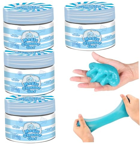AZIDWERYQ Car Cleaning Gel 4Pcs Sticky Scented Car Cleaning Putty for Air Vent, Cup Holder & More, Portable Reusable Multi-Purpose Interior Cleaner for Keyboard, Electric Fan & More Interior Cleaner