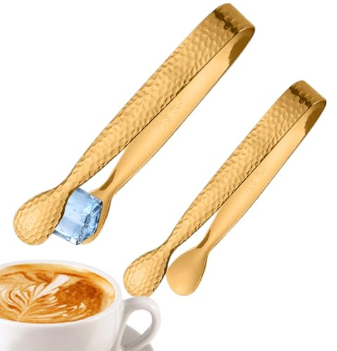 Pinze per ghiaccio in acciaio inossidabile, pinze per cocktail in metallo, strumenti per afferrare il ghiaccio per bar di casa, marshmallow per tè e caffè, servizio a buffet, uso di vassoi per dolci e