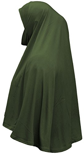 Einteiliges Amira Kopftuch mit Kinnabdeckung, Large Hijab, Lycra Sport Hijab, khaki