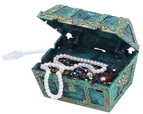 Balacoo Aquarium Resin Treasure Chest Ornament Durable Creative Jewel Box Underwater Decorations - Fish Hideout Hideaway for Betta, Small Lizards, Turtles, Reptiles, Amphibians (Green)