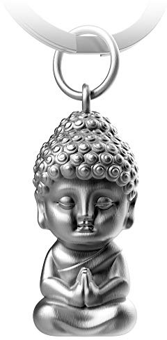 FABACH Buddha nyckelring karma – Buddha-hänge av metall – mini-buddha lyckobringare bil – buddhism nyckelring chakra yoga present figur
