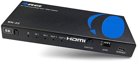 OREI 8K UltraHD 2 X 2 HDMI Splitter, 2 Input 2 Output Splitter Supports Up to 4K@120Hz, Dolby Vision, HDCP 2.3 Auto EDID Management - (BK-22) Does NOT Extend The Display.