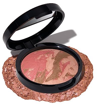 LAURA GELLER NEW YORK Baked Blush-n-Bronze Marbleized 2-in-1 Sculpting Bronzer Blush - Contour Face with a Radiant Flush (105 Tropical Bronze)