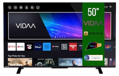 Toshiba Smart VIDAA TV 50 Ultra HD 50UV2363DA TV 4K 50 Pollici, Televisore LED Compatibile con Alexa, DVB-T2, Tecnologia LED, Dolby Vision HDR10, HDMI 2.1