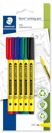 STAEDTLER 307-S BK5 Noris handskriftspenna - blandade färger (förpackning med 5)